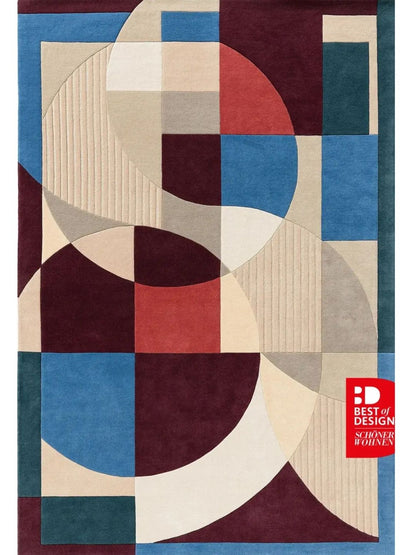 Tapis en laine moderne design multicolore