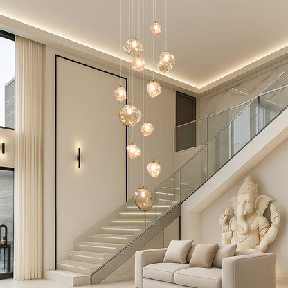 Lustre moderne à LED pour escalier
