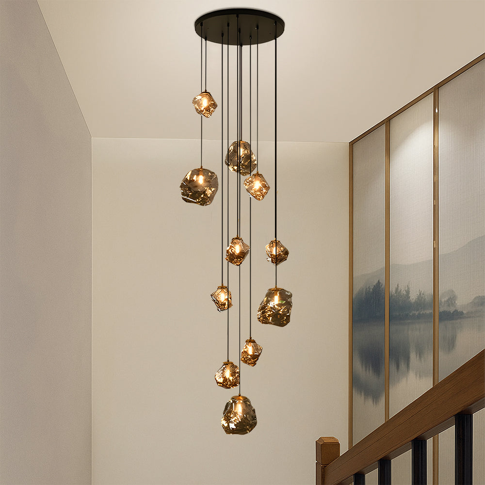 Lustre moderne à LED pour escalier
