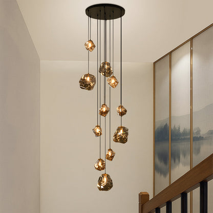 Lustre moderne à LED pour escalier