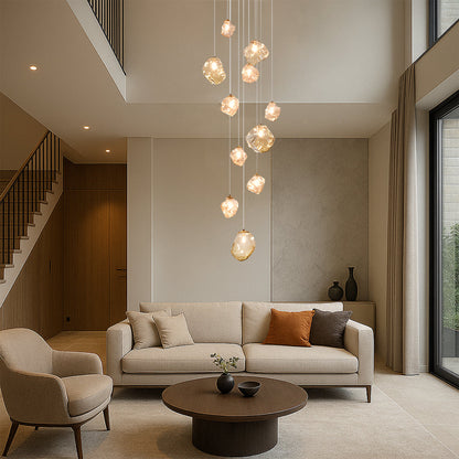Lustre moderne à LED pour escalier