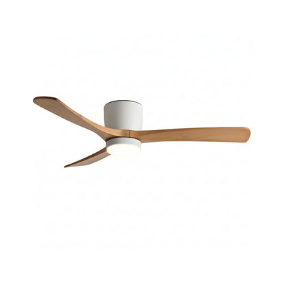 Ventilateur de plafond moderne avec pales en bois et lumière intégrée