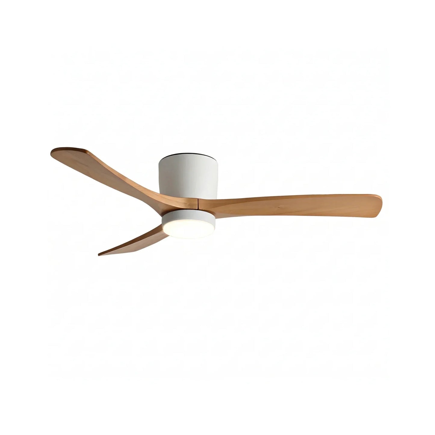Ventilateur de plafond moderne avec pales en bois et lumière intégrée