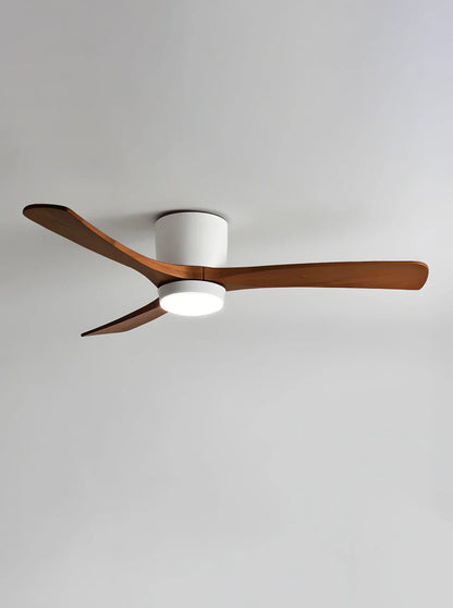 Ventilateur de plafond moderne avec pales en bois et lumière intégrée