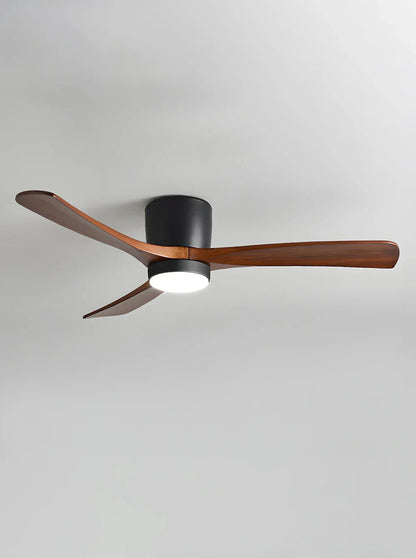 Ventilateur de plafond moderne avec pales en bois et lumière intégrée