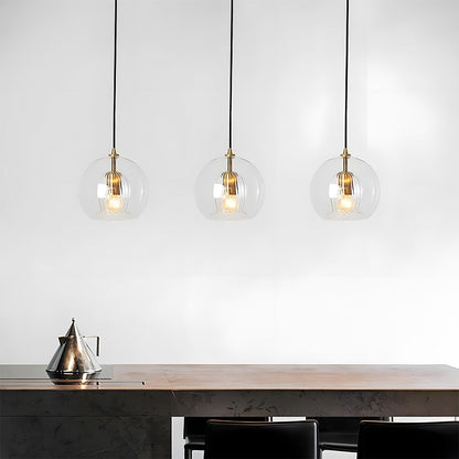 Lustre sphérique en verre