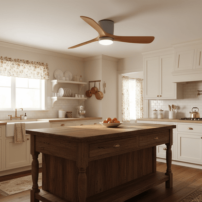 Ventilateur de plafond moderne en bois avec lumière LED