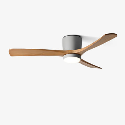 Ventilateur de plafond moderne en bois avec lumière LED