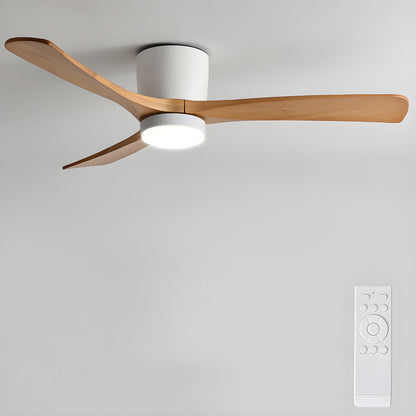 Ventilateur de plafond moderne en bois avec lumière LED
