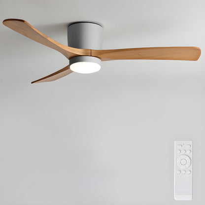 Ventilateur de plafond moderne en bois avec lumière LED