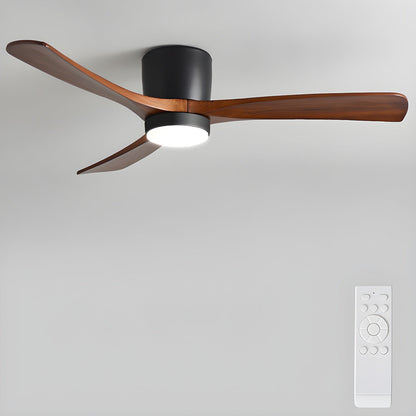 Ventilateur de plafond moderne en bois avec lumière LED