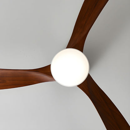 Ventilateur de plafond moderne en bois avec lumière LED