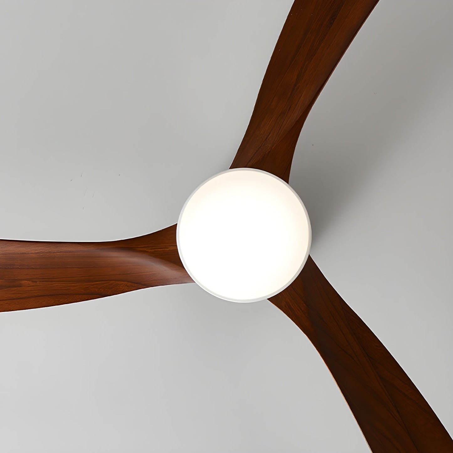 Ventilateur de plafond moderne en bois avec lumière LED