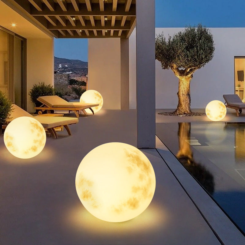 Lanterne solaire de jardin design lune