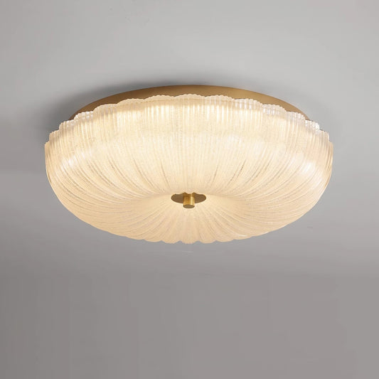 Plafonnier moderne en verre ondulé