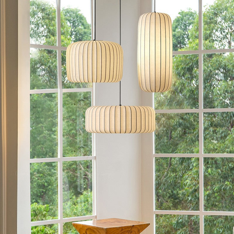 Lampe suspendue élégante en soie moderne