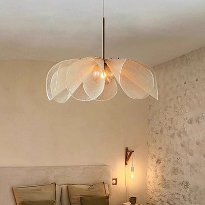 Lampe suspension en tissu vintage