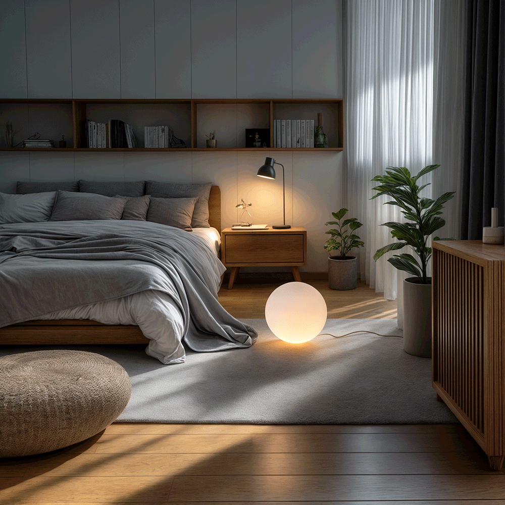 Lanterne sphérique moderne à DEL pour jardin