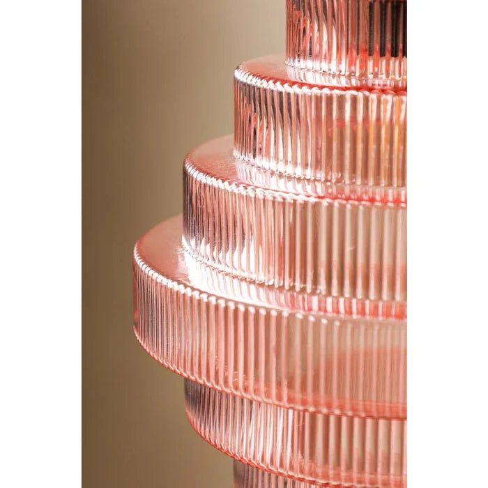 Lustre suspendu en laiton cannelé ancien