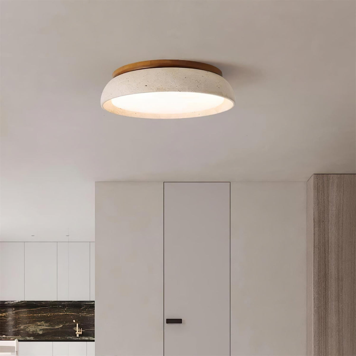 Plafonnier LED moderne en travertin