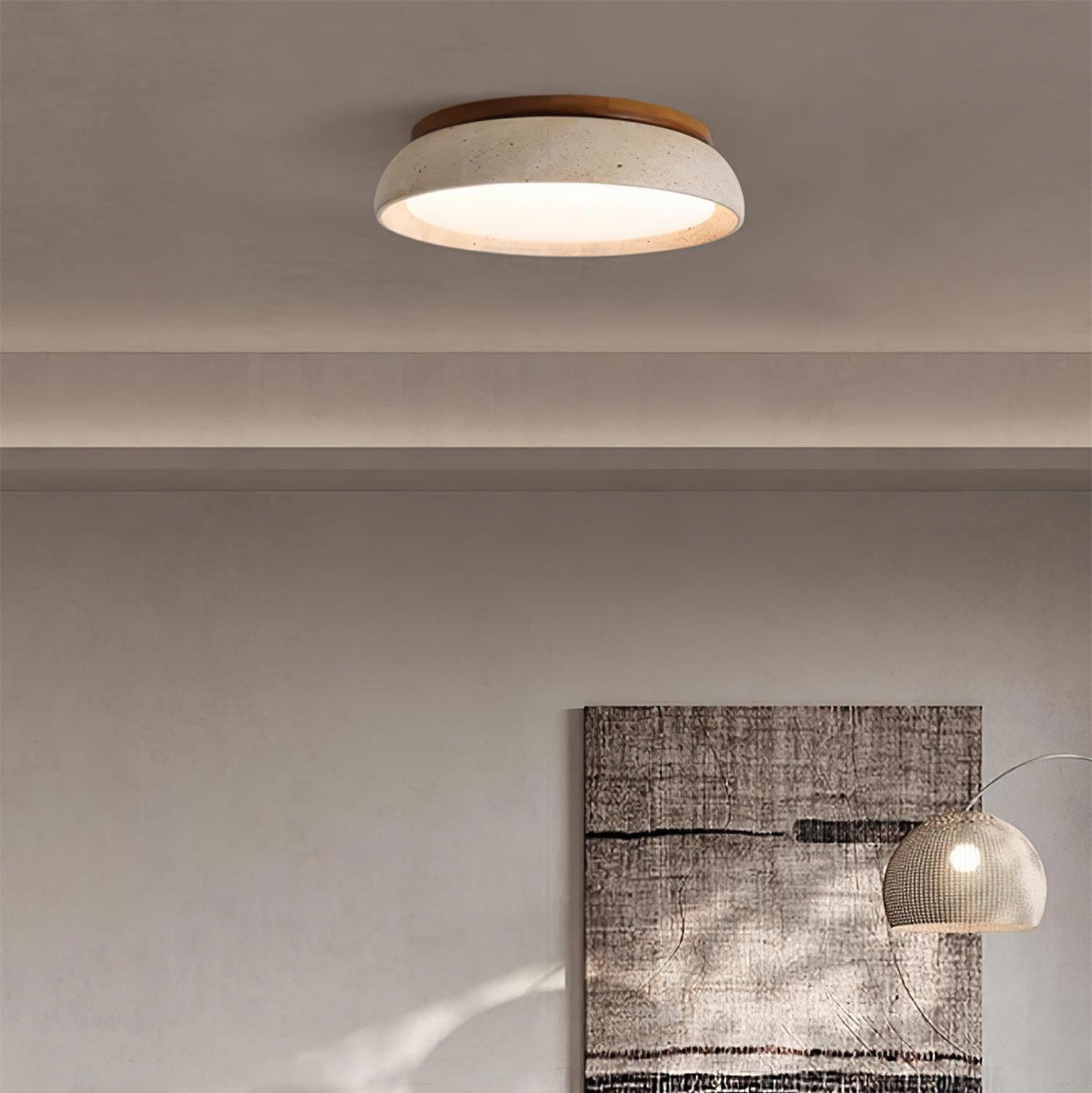 Plafonnier LED moderne en travertin