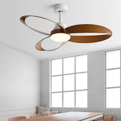 Ventilateur de plafond moderne à LED avec pales en bois