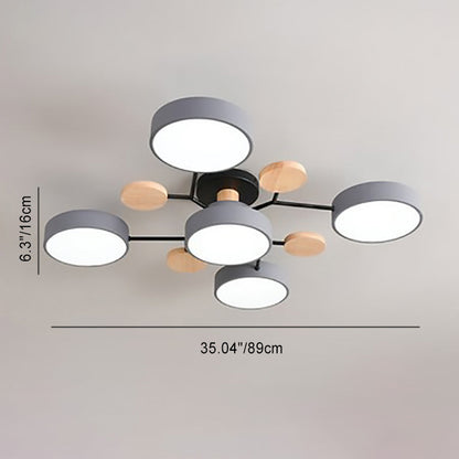 Lampe de plafond ronde nordique
