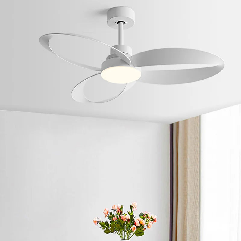 Ventilateur de plafond moderne à LED avec pales en bois