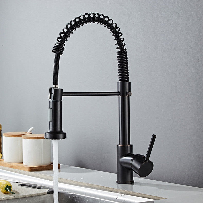 Robinet de cuisine moderne avec pulvérisateur à ressort escamotable