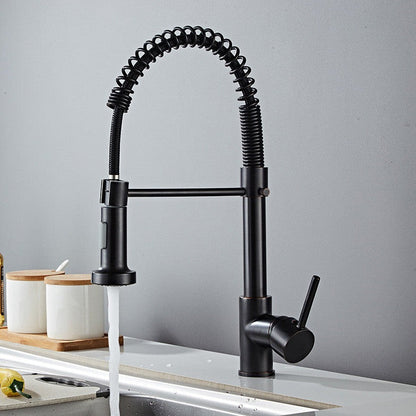Robinet de cuisine moderne avec pulvérisateur à ressort escamotable