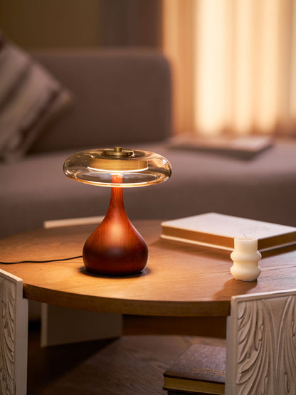 Lampe à poser en noyer style mi-siècle moderne Quilven