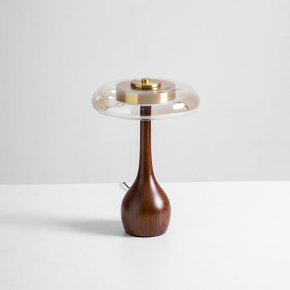 Lampe à poser en noyer style mi-siècle moderne Quilven