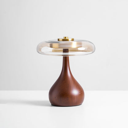 Lampe à poser en noyer style mi-siècle moderne Quilven