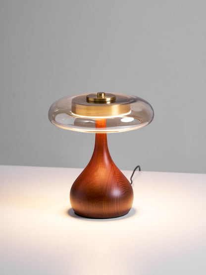 Lampe à poser en noyer style mi-siècle moderne Quilven