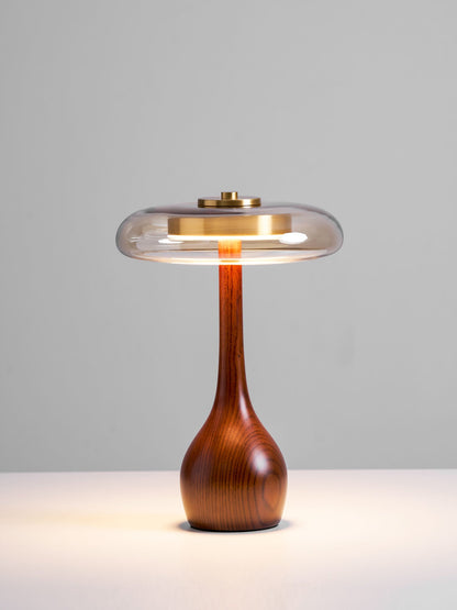 Lampe à poser en noyer style mi-siècle moderne Quilven