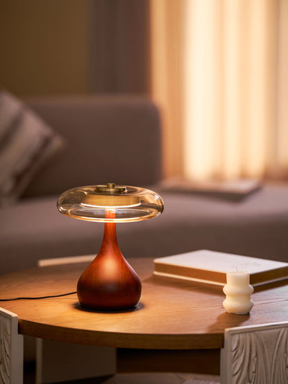 Lampe à poser en noyer style mi-siècle moderne Quilven