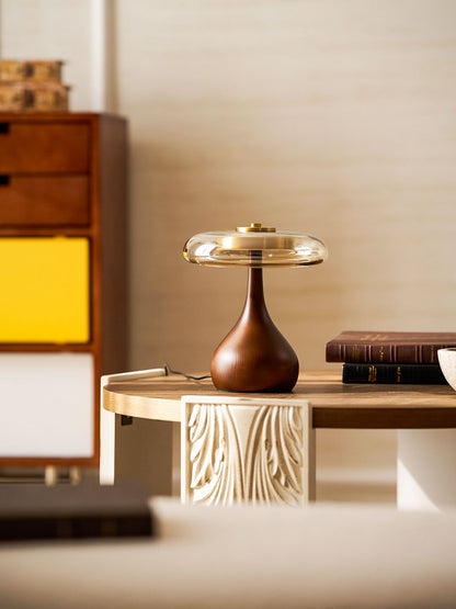 Lampe à poser en noyer style mi-siècle moderne Quilven