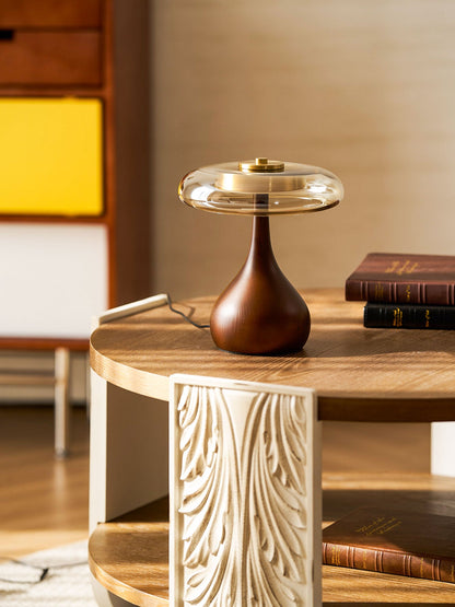Lampe à poser en noyer style mi-siècle moderne Quilven