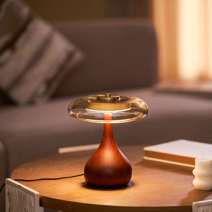 Lampe à poser en noyer style mi-siècle moderne Quilven