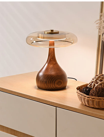 Lampe à poser en noyer style mi-siècle moderne Quilven