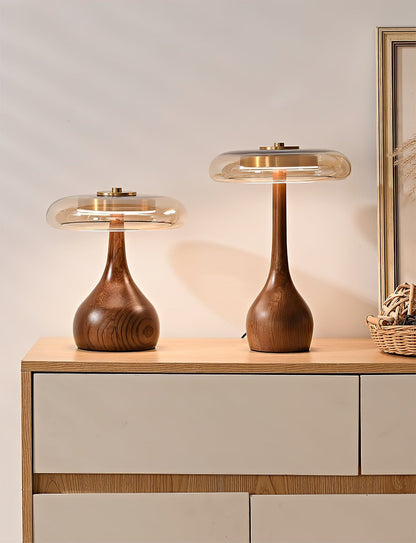 Lampe à poser en noyer style mi-siècle moderne Quilven