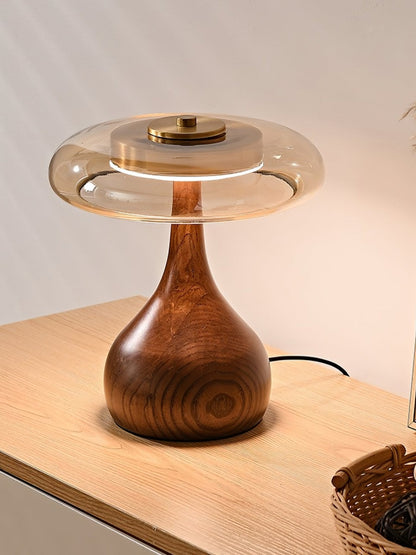 Lampe à poser en noyer style mi-siècle moderne Quilven