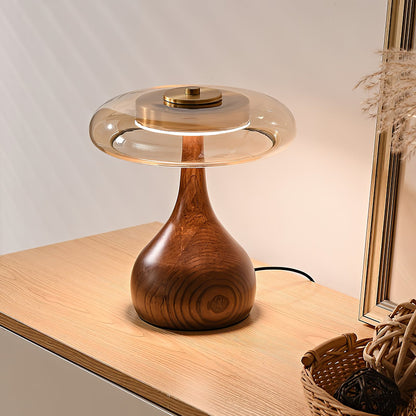 Lampe à poser en noyer style mi-siècle moderne Quilven