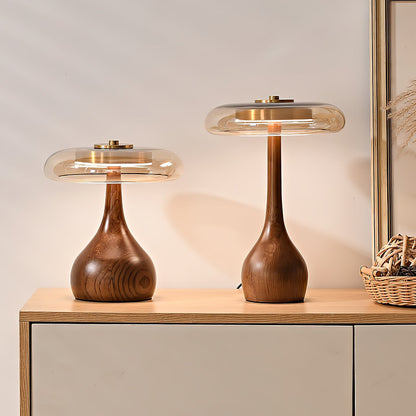 Lampe à poser en noyer style mi-siècle moderne Quilven
