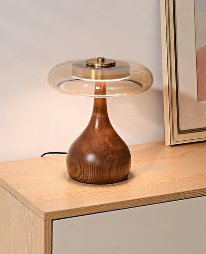 Lampe à poser en noyer style mi-siècle moderne Quilven