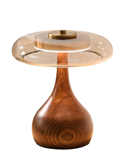 Lampe à poser en noyer style mi-siècle moderne Quilven