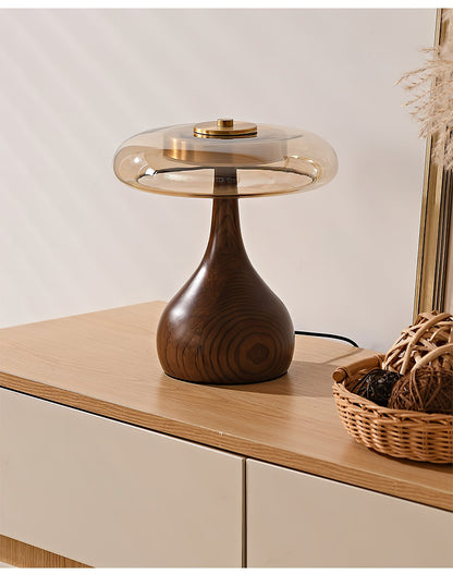 Lampe à poser en noyer style mi-siècle moderne Quilven