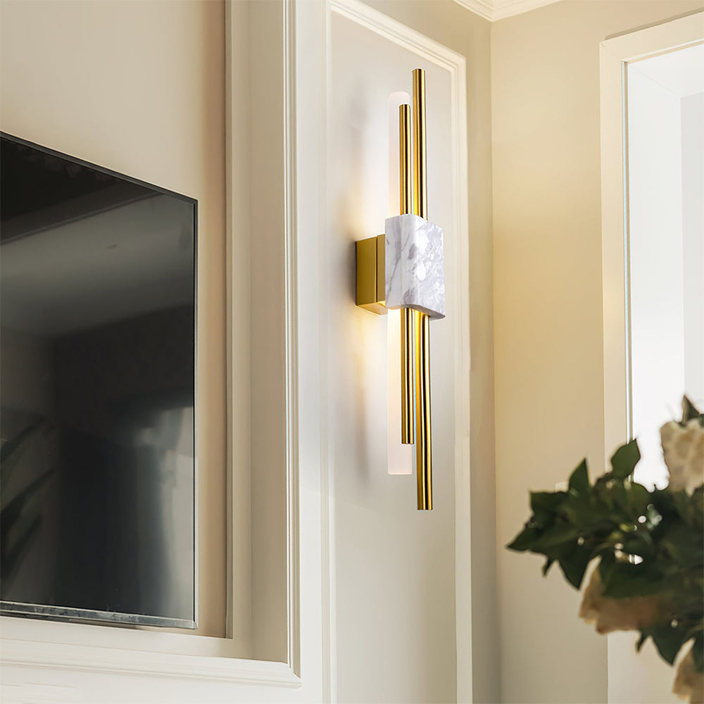 Applique murale à LED avec accent en marbre