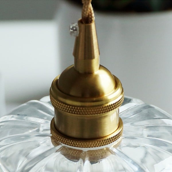 Suspension en verre à motif floral rétro