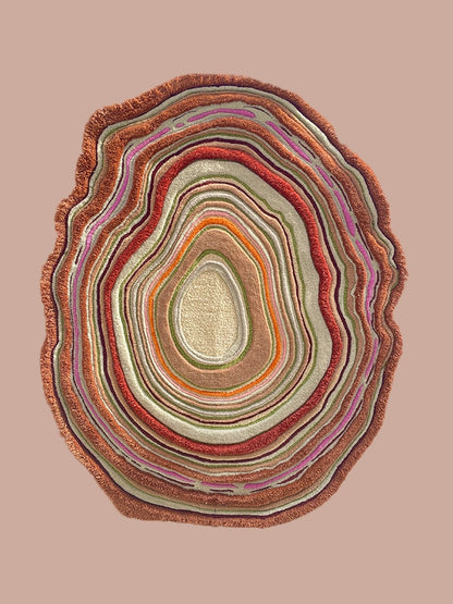 Textured wool rug made of wool